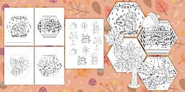 Pancarta: El otoño - para colorear en grupo