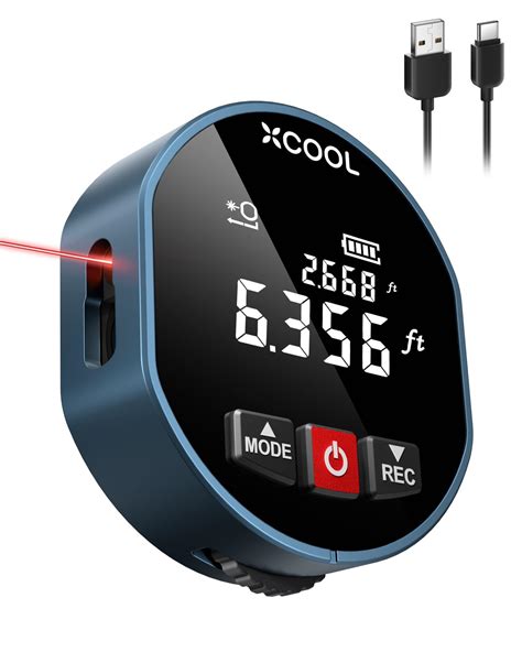 XCOOL 2-in-1 Rolling Digital Tape Measure with Laser, 98-ft Laser Tape Measure & 328-ft Rolling ...