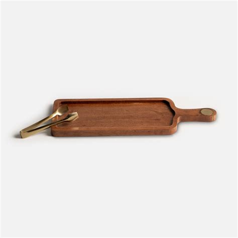 Ora-Pravah Serving Platter with Brass Inlay & Tong