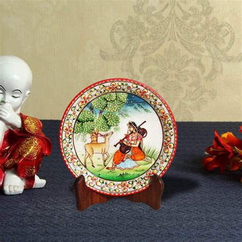 Buy Handicrafts Paradise Marble Plate (6 inch, Multicolour) Online at ...