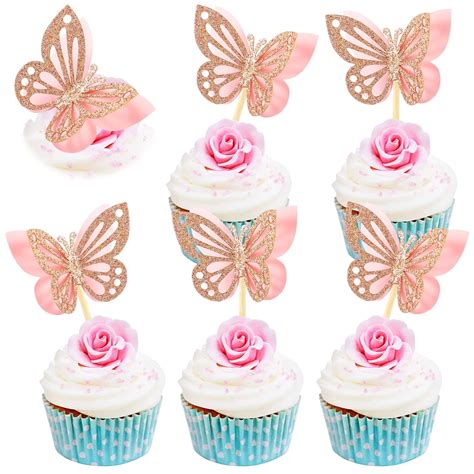 Chinco 48 Pcs Butterfly Cupcake Toppers Assembled India | Ubuy