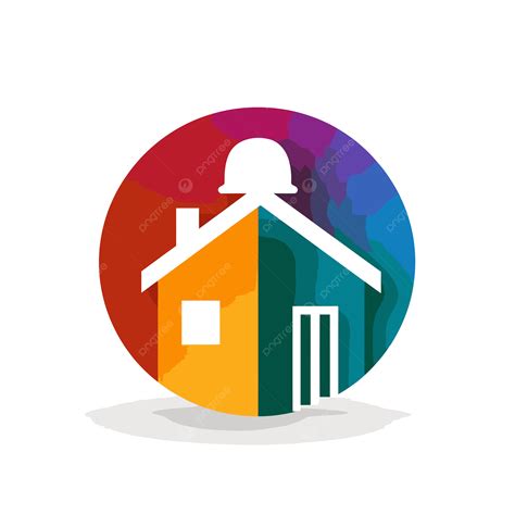 The House And Color Logo Design Vector, A Simplistic Colorful Icon Of ...