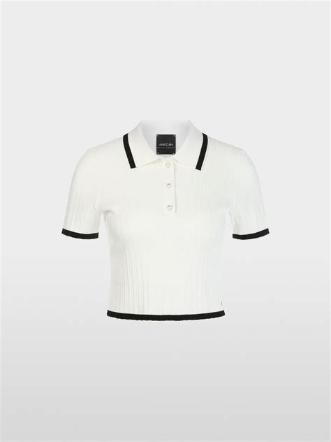 Rethink Together Cropped Polo Shirt | marc-cain.com/en