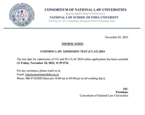 CLAT 2024 Registration Extended; Apply Till November 10 At ...