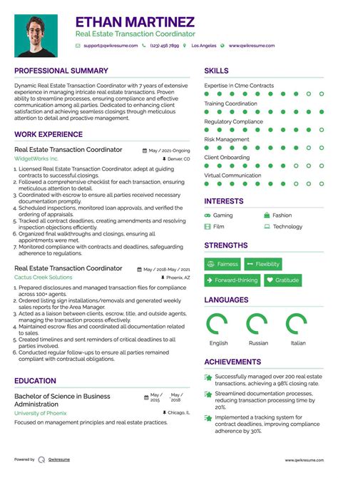 10+ Real Estate Transaction Coordinator Resume Samples & Templates for 2025