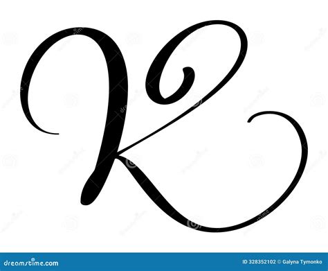 Hand Drawn Vector Calligraphy Letter Capital K. Script Font Logo ...
