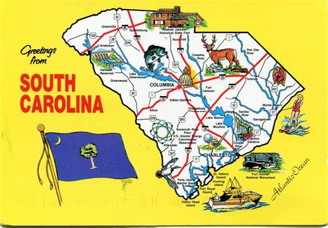 South Carolina Map with Major Cities and Towns
