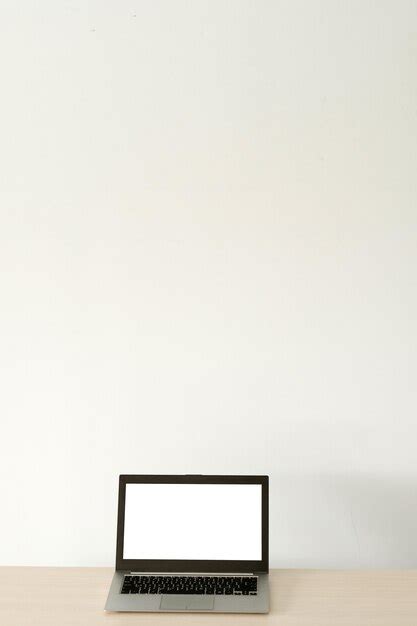 E-commerce advertisement. laptop computer with white screen. modern ...