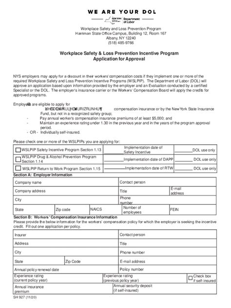 Fillable Online Workplace Safety & Loss Prevention Incentive Program ...