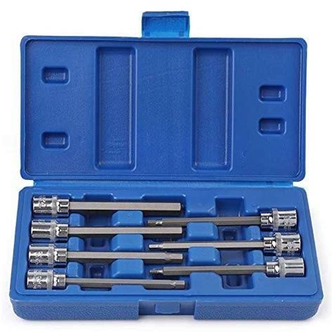 KEKEYANG 7Pc 3/8 Extra Long Socket Set 110Mm Socket Adapter for Torque ...