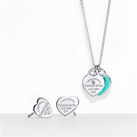 Return to Tiffany™:Mini Heart Pendant and Earrings Set in Sterling ...