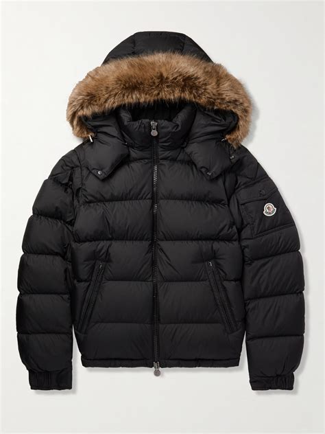 Moncler Mayaf Faux Fur-Trimmed Quilted Shell Down Jacket in Black for ...