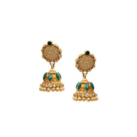 Silver Anite Collection Gold Polished Lakshmi Jhumkaa For Womens ...