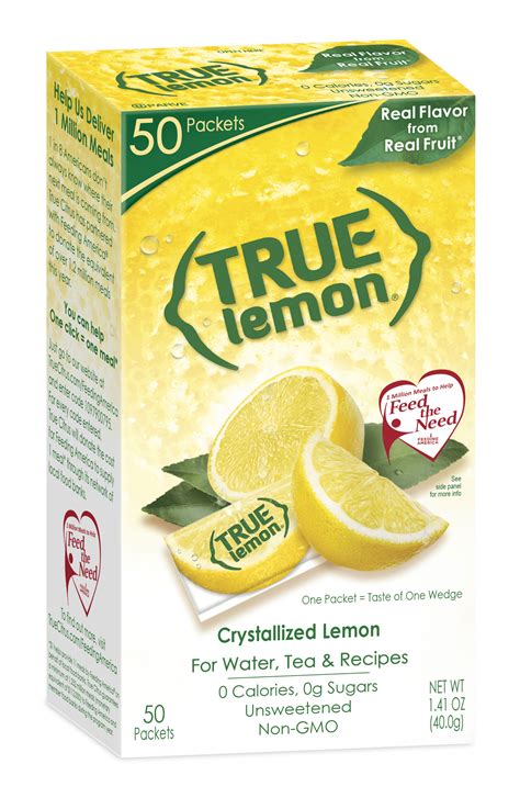 True Lemon Original 50ct - Pure Crystallized Dry Drink Mix Packets ...
