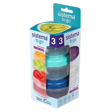 Sistema Snack Pots Mini Bites TO GO Food Storage Containers 130ml ...