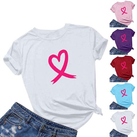 CFLVAEK Plus Size Breast Cancer Awareness Shirts for Women ...