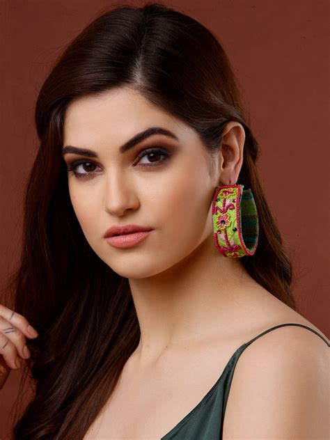Silver-Plated Yellow & Pink Circular Hoop Earrings