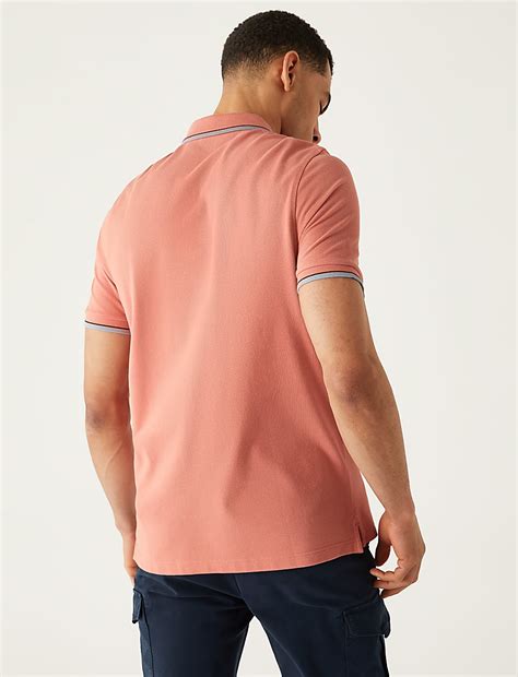 Buy Pure Cotton Pique Tipped Polo Shirt at Marks & Spencer