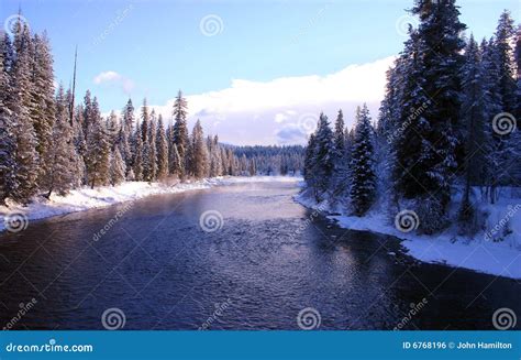 Priest River at Priest Lake Idaho Stock Photo - Image of winter, trees ...