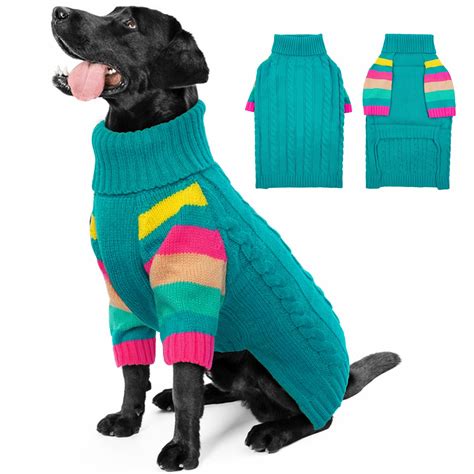 OUOBOB Dog Sweater, Large Dog Sweaters for Dogs Girls Boys, Turtleneck ...