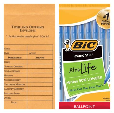 Buy Tithe and Offering Envelopes: Package of (500) + 10 Pens + Blessing ...