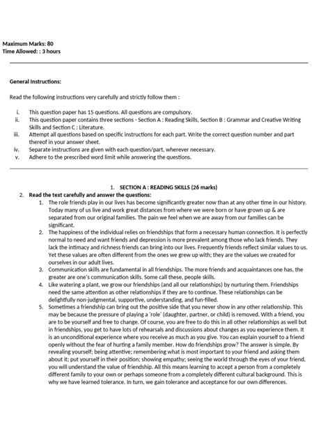 Image result for English Core Model Question