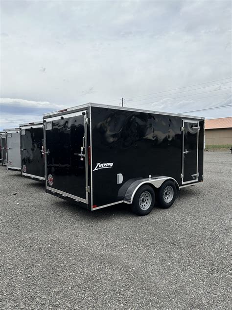 2022 7×14 Tandem V-Nose – Black – Ramp Door (714IT) – Country Farm and Home