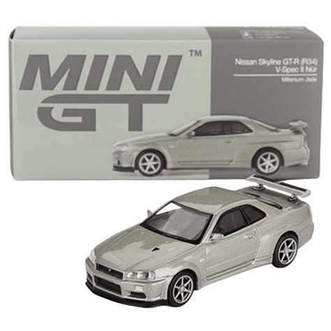 Mini GT Nissan Skyline GT-R (R34) V-Spec II Nür Millenium Jade (RHD) - - Phillips Hobbies