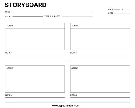Image result for Free Printable Storyboard Example