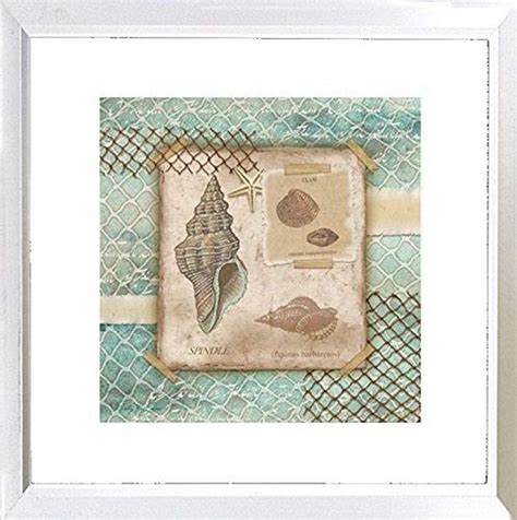 Buyartforless Framed Sea Study I by Sally Rae Cairns 14x14 Seashells ...