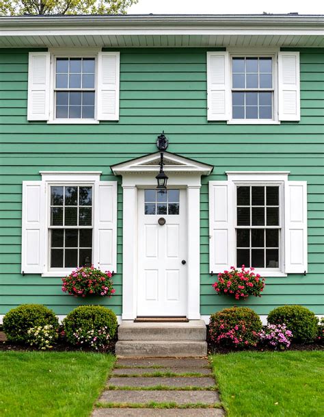 24 Exterior House Color Schemes with Sage Green Siding - Too Much Time