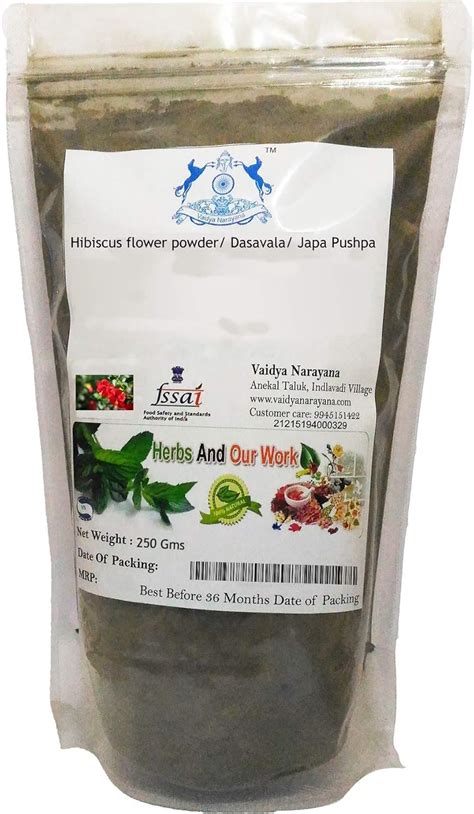 Vaidya Narayana Hibiscus flower powder/Dasavala/Japa Pushpa : Amazon.in ...