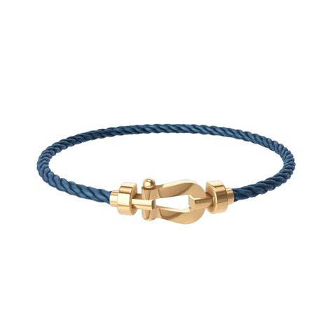 FRED Force 10 18ct Yellow Gold Buckle & Blue Jean Cable Medium Model ...