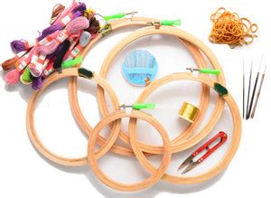 ecaart Wooden Aari work making materials set of 67 items - Wooden Aari ...