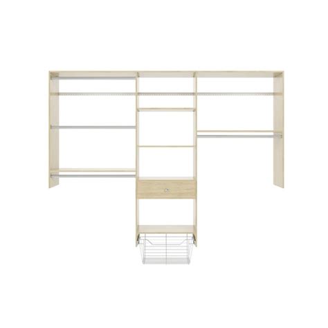 Easy Track 4-ft to 8-ft W x 7-ft H Honey Blonde Solid Shelving Wood ...