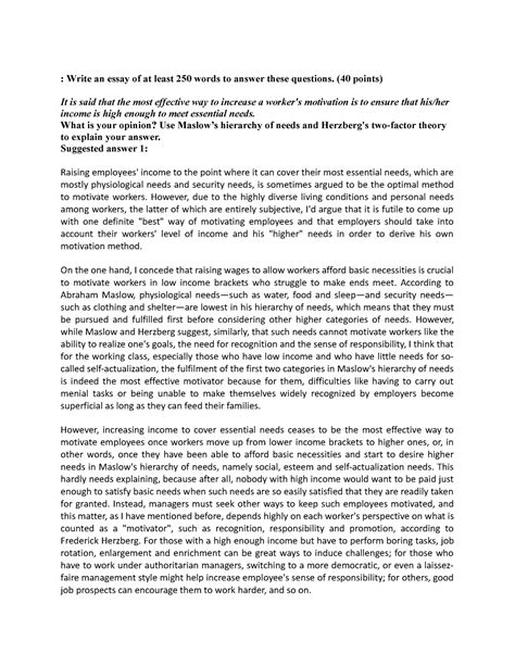 Essay Sample ESP111 - : Write an essay of at least 250 words to answer ...