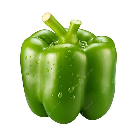 Fresh Green Bell Pepper With Water Droplets Vibrant And Crisp, Fresh ...