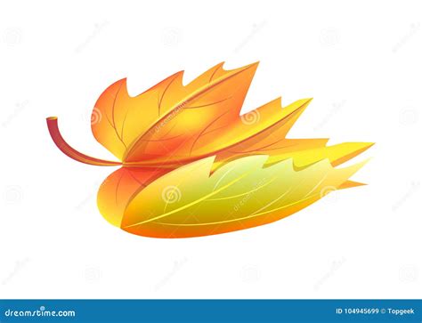 Autumn Golden Yellow Leaf Vector Illustration Icon Stock Vector ...