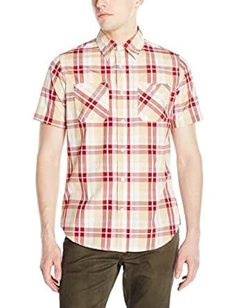 Buy Akademiks Men's Dove Plaid Button-Front Shirt, Brick Red, Large at ...