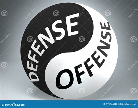 Defense And Offense In Balance - Pictured As A Scale And Words Defense ...