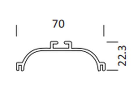 CAP 103 Aluminium Finish 70 mm Aluminium Profile C Gola - 3000 mm