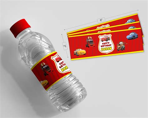 Car Theme Water Bottle Sticker | Birthday Party Supplies Online – Party ...