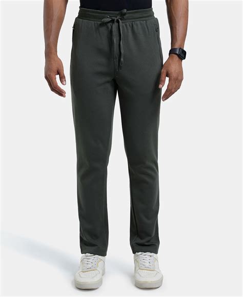 Buy Super Combed Cotton Rich Pique Slim Fit Trackpant with Side Zipper ...