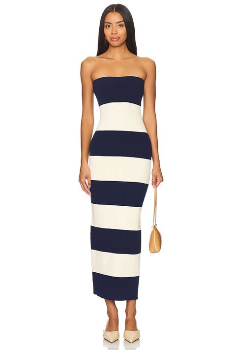 Posse Theo Strapless Dress in Ink & Cream | REVOLVE