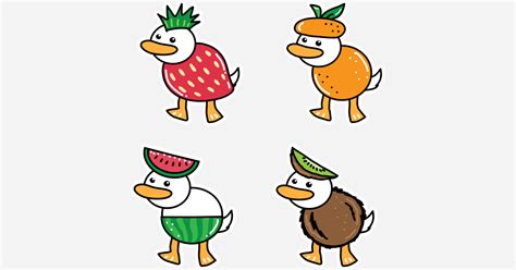 Fruit Duck Friends Sticker Pack by Avalon Creative Designs | Sticker ...