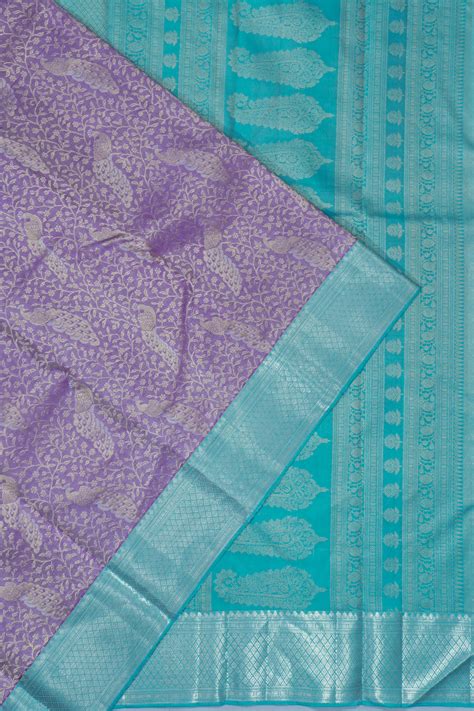 Kanchipuram Silk Tissue Brocade Lavender Saree | Kankatala
