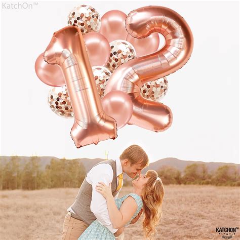 KatchOn, Rose Gold 12 Balloon Number - Huge 40 Inch India | Ubuy