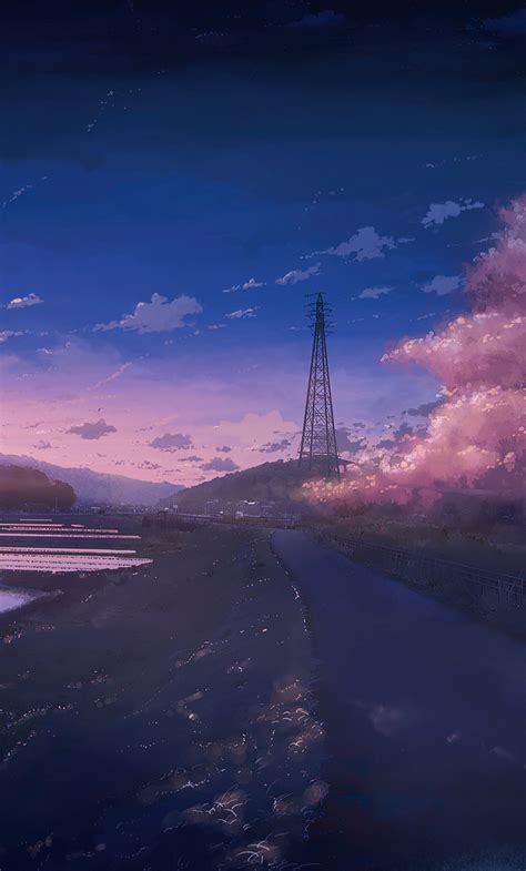 Blue Anime Scenery Wallpaper 4K : Anime Scenery Night Sky Clouds ...