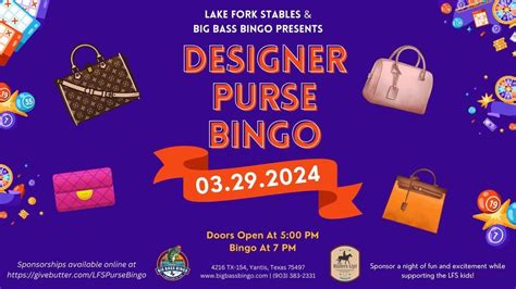 Designer Purse Bingo Supporting Lake Fork Stables, 4216 W State Highway ...