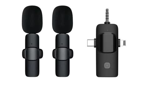 T TECLUSIVE Dual 3 in 1 Wireless Lavalier Microphone Compatible for ...